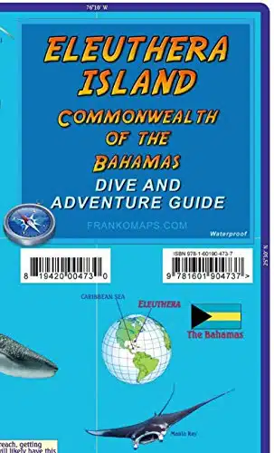 Eleuthera Island Bahamas Dive & Adventure Map Franko Maps