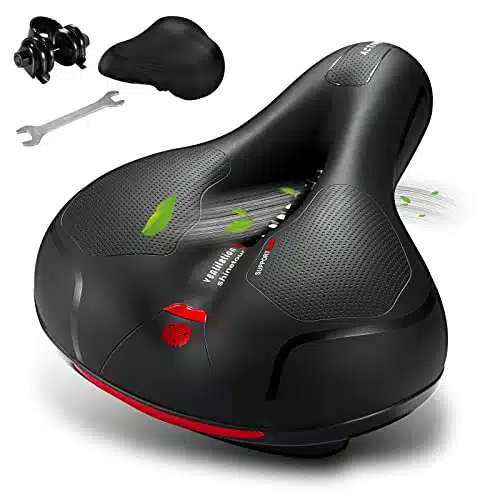 GREAN Comfortable Seat Cushion for Men Women with Dual Shock Absorbing Ball Memory Foam Waterproof Wide Bicycle Saddle Fit for StationaryExerciseIndoorMountainRoad Bikes