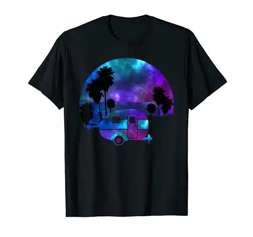 Glamping Galaxy Camper California Beach Tee Shirt