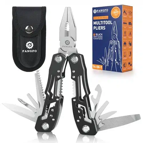 In ultitool with Safety Locking, Professional Stainless Steel Multitool Pliers Pocket Knife, Bottle Opener, Screwdriver with Nylon Sheath Apply to Survival,Camping, Hunting and Hiking