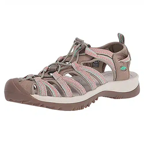 KEEN Women's Whisper Closed Toe Sport Sandals, TaupeCoral,