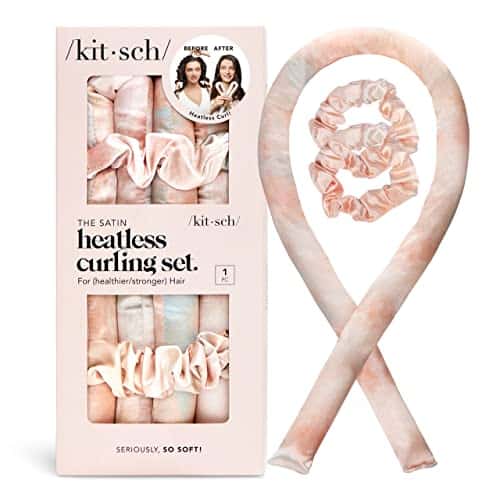 Kitsch Satin Heatless Curling Set   Hair Rollers for Heatless Curls  Heatless Hair Curlers Overnight Curls  Hair Curlers to Sleep in  Heatless Curling Rod Headband  Heatless Curler   SunsetTieDye