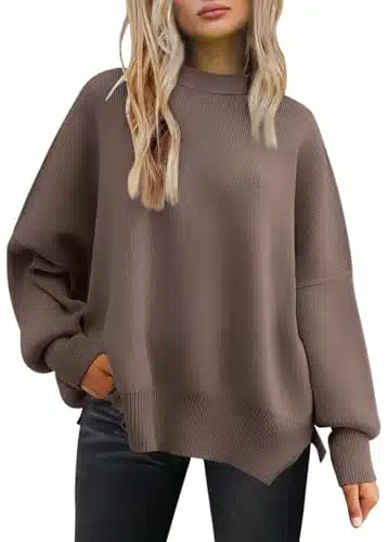 LILLUSORY Sweaters for Women Trendy Long Sleeve Batwing Fall Sweaters Cute Oversized Ribbed Knit Pullover Tops