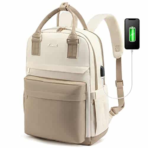 LOVEVOOK Laptop Backpack for Women Inch Laptop Bag with USB Port, Fashion Waterproof Backpacks Teacher Nurse Stylish Travel Bags Vintage Daypacks for College Work