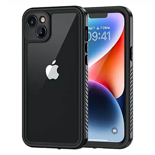 Lanhiem iPhone Case, IPaterproof Dustproof Case with Built in Screen Protector, Rugged Full Body Shockproof Phone Cover for iPhone , inch (Black)