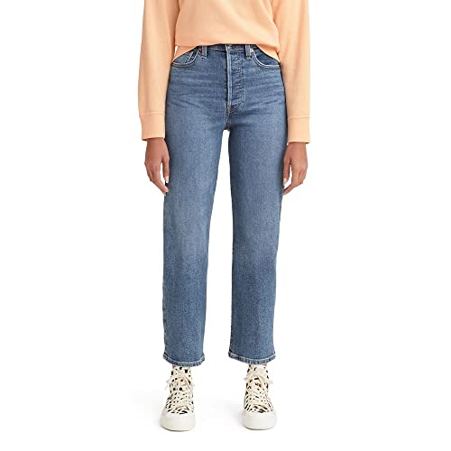 Levi's Women's Ribcage Straight Ankle Jeans, Summer Slide Light Indigo,