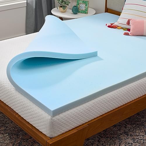 Linenspa Inch Gel Infused Memory Foam Mattress Topper  Cooling Mattress Pad  Ventilated and Breathable  CertiPUR Certified   King