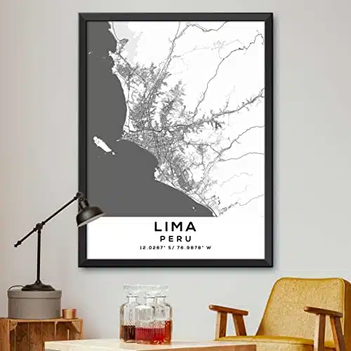Map of Lima, Peru, Light (x)