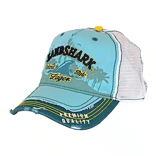 Margaritaville Landshark Heavy Stone Wash Mesh Trucker Hat