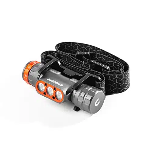 NEBO Transcend B Rechargeable Headlamp for Camping, Hiking, Caving, Fishing, Waterproof Impact resistant Bright Head Light with Light Modes, Adjustable Headstrap, Gunmetal Gray