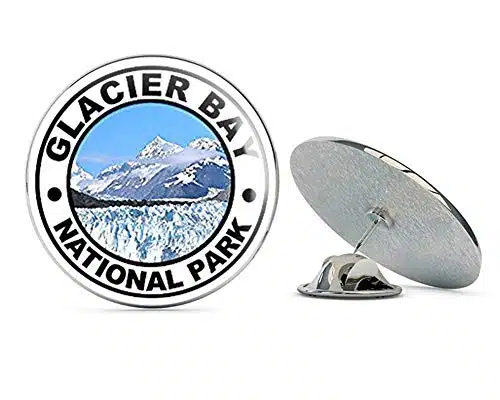 NYC Jewelers Round Glacier Bay National Park (Reserve ak Alaska Hike) Metal Lapel Hat Pin Tie Tack Pinback