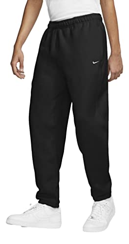 Nike Essentials Solo Swoosh Men's Heavyweight Fleece Pants Joggers (Large, BlackWhite)