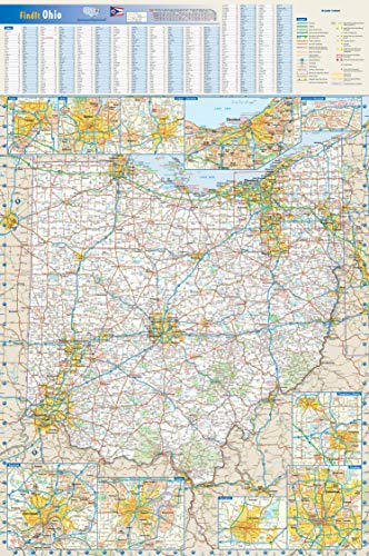 Ohio State Wall Map   x Laminated