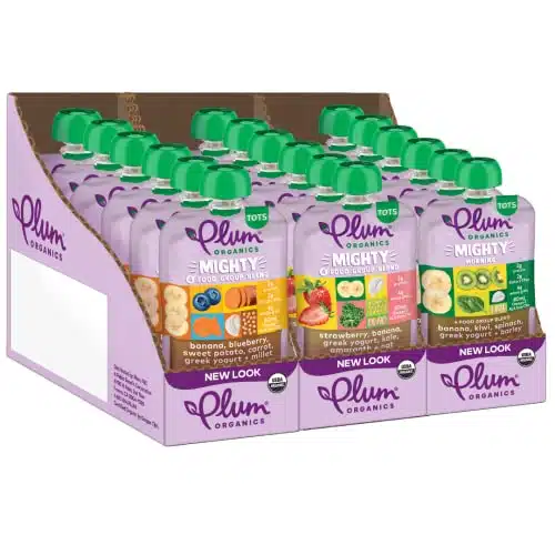 Plum Organics Mighty and Mighty Morning Organic Toddler Food   Food Group Blend Variety Pack   oz Pouch (Pack of )   Organic Fruit and Vegetable Toddler Food Pouch