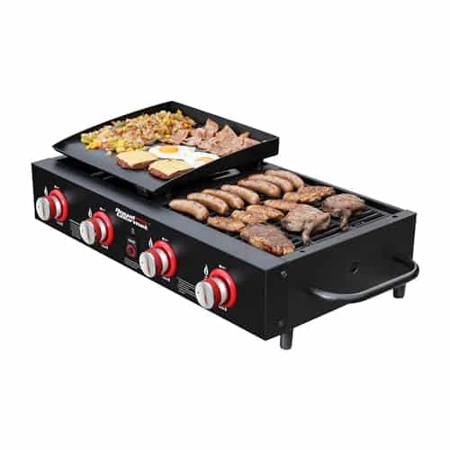 Royal Gourmet GDT Tailgater Tabletop Gas Grill Griddle, Burner Portable Propane Grill Griddle Combo, for Backyard or Outdoor BBQ Cooking, ,BTU, Black