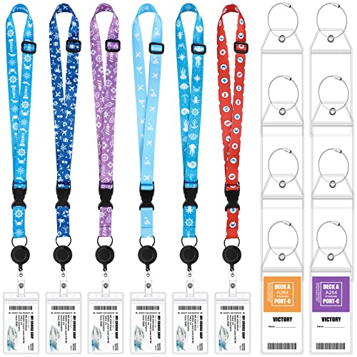 Sets Cruise Lanyards for Cruise Ship Cards Retractable Cruise Lanyards Waterproof ID Badge Holders with Pcs Cruise Luggage Tags for Carnival Cruise(Fresh Sailing)