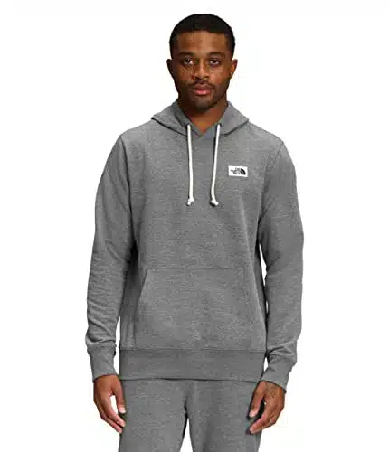 THE NORTH FACE Men's Heritage Patch Pullover Hoodie, TNF Medium Grey Heather, X Large