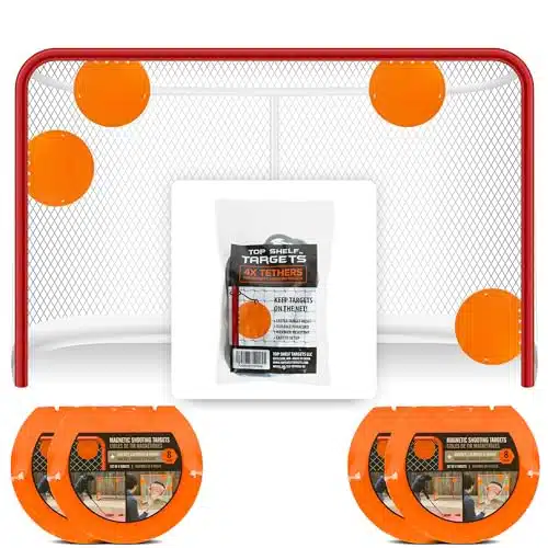 Top Shelf Targets Sniper Inch Hockey Targets for shooting Durable Magnetic Shooting Targets for Hockey and Lacrosse Training with Extra Pack of TETHERS, Lacrosse Goal Targets for Accuracy, Pack
