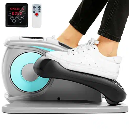 Under Desk Elliptical, Electric Seated Leg Foot Pedal Exerciser with Remote and LCD Monitor, Home & Office Under Desk Cycle, Portable Rehab Exercise Equipment for Seniors, Adults, and Teens