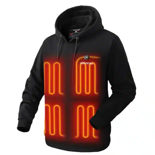 Venustas Pullover Heated Hoodie with battery pack V for Unisex with heating zones, heated sweatshirt for men and women