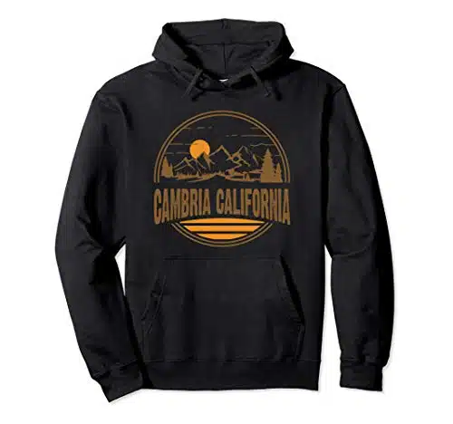 Vintage Cambria, California Mountain Hiking Souvenir Print Pullover Hoodie