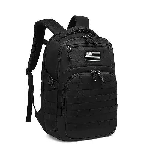 Wotony Military tactical backpack, black tactical backpack for men MOLLE backpack small tactical backpack assault bag used for outdoor hiking(Black)