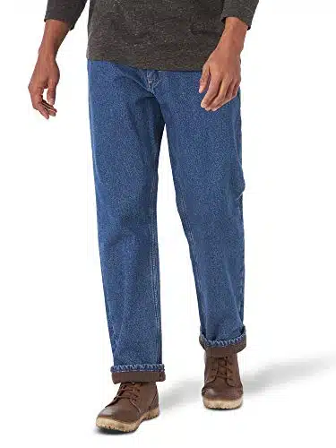 Wrangler Authentics Men's Fleece Lined Five Pocket Jean, Stonewash,  X L