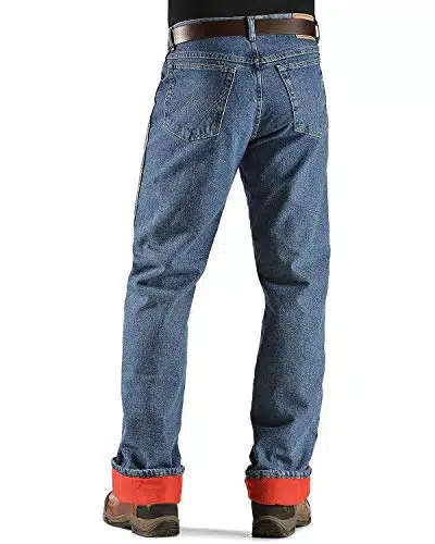Wrangler mens Rugged Wear Woodland Thermal jeans, Stonewashed Denim,  x L US