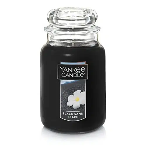 Yankee Candle Black Sand Beach Scented, Classic oz Large Jar Single Wick Candle, Over Hours of Burn Time