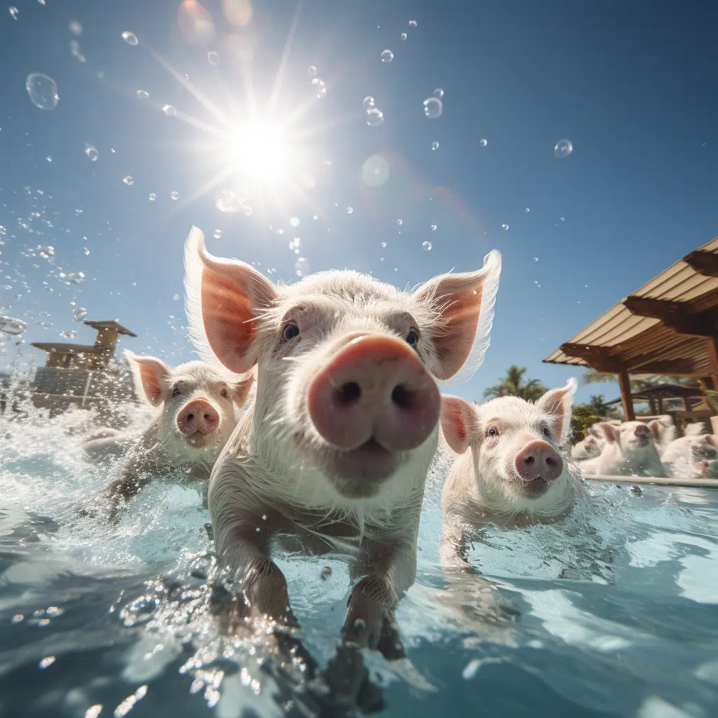 swimming with pigs