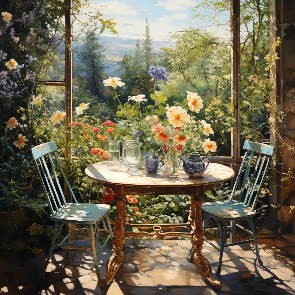 the garden table