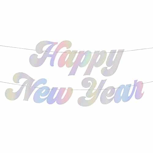 xo, Fetti New Years Eve Party Banner   Iridescent  NYE Party Favors, Happy New Year Decorations, NYE Decor