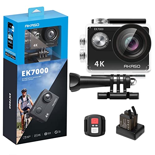 AKASO EKKFPS P Action Camera Ultra HD Underwater Camera Degree Wide Angle FT Waterproof Camera Support External Microphone