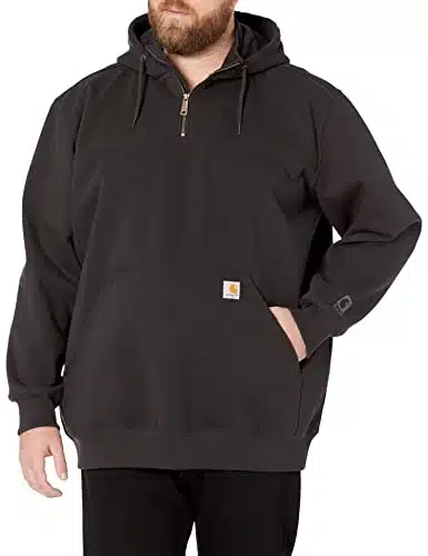 Carhartt Men's Rain Defender Loose Fit Heavyweight Quarter Zip Sweatshirt, Black, X Large