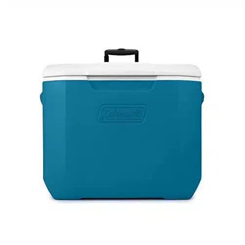 Coleman qt Ocean Blue Wheeled Portable Cooler with Insulated Hard Cooling, Heavy Duty Wheels & Handle, Great for Camping, Tailgating, Beach, Picnic, Groceries, Boating & More