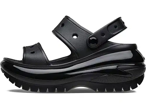 Crocs Unisex Classic Mega Crush Platform Sandals Wedge, Black, Numeric_ Men
