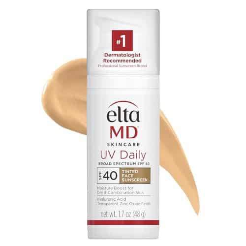 EltaMD UV Daily Tinted Sunscreen with Zinc Oxide, SPF Face Sunscreen Moisturizer, Helps Hydrate Skin and Decrease Wrinkles, Lightweight Face Sunscreen, Absorbs Into Skin Quick