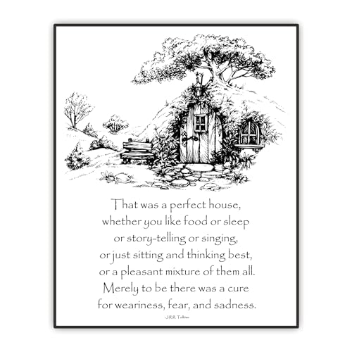 Hobbit Hole House Artwork   J.R.R. Tolkien Quote   That House Was a Perfect Print   Gift for LOTR Hobbiton Fan   Lord of the Rings Wall Art   UNFRAMED Print (x)