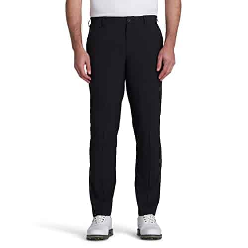 IZOD Men's Golf Swingflex Straight Fit Flat Front Pants, black,  X L