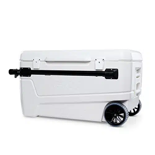 Igloo Qt Glide Pro Portable Large Ice Chest Wheeled Cooler, White