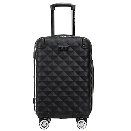 Kenneth Cole REACTION Diamond Tower Collection Lightweight Hardside Expandable heel Spinner Travel Luggage, Black, Inch Carry On
