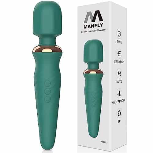 MANFLY Multifunctional Massage Tool, Handheld Electric Powerful Rechargeable Waterproof Neck Massager (Green)