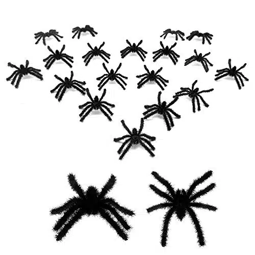 PCS Black Realistic Hairy Small Plastic Fake Spiders Scary Joke Prank Toy for Party Favors Creepy Halloween Decoration by Baryuefull