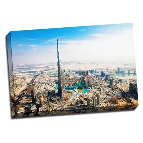 Panther Print Large Burj Khalifa Dubai Scenic Landscape Framed Canvas Picture Wall Art Print XInches Ax cm