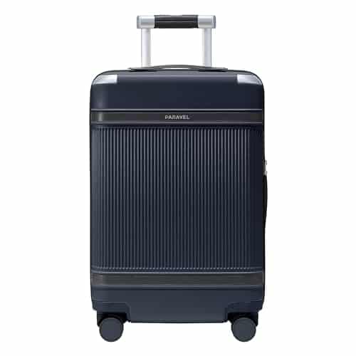 Paravel Aviator Luggage  Carbon Neutral Made with Recycled Material & Vegan Leather  Carry on Luggage  Scuba Navy