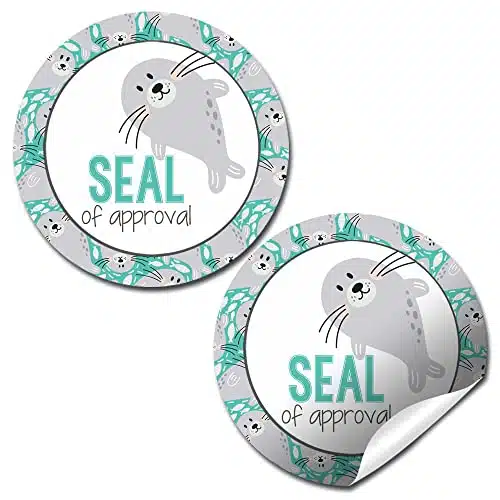 Seal of Approval Appreciation & Encouragement Sticker Labels, Party Circle Stickers by AmandaCreation, Great for Teachers, Co Workers, Employees and Anyone Who Needs to Feel A