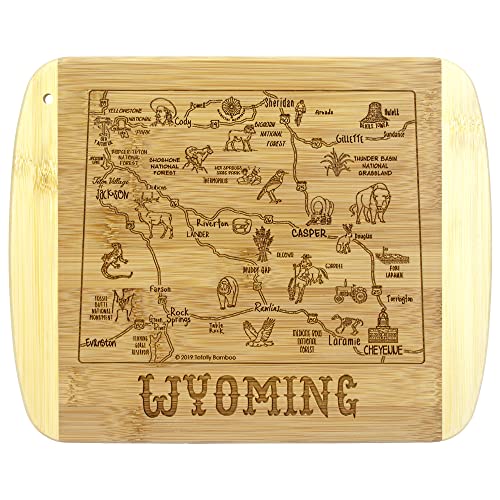 Totally Bamboo A Slice of Life Wyoming State Serving and Cutting Board, x