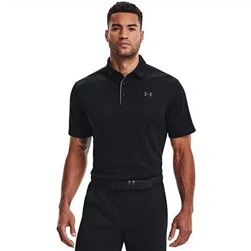 Under Armour Men's Tech Golf Polo , Black ()Graphite , X Large