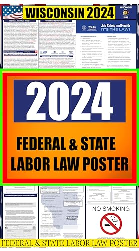 isconsin (WI) State Labor Law Poster   State, Federal and OSHA Compliant Laminated Poster   Ideal for Posting in The Workplace   Easy to Read Print   Perfect for Common Rooms 
