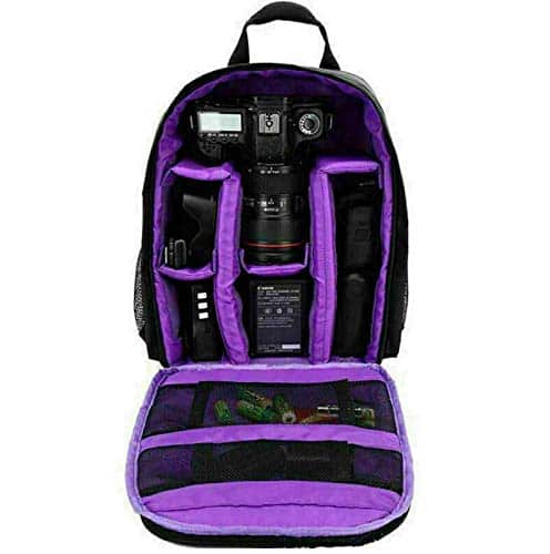 winvin Waterproof SLRDSLR Camera Backpack Shoulder Bag Travel Case For Canon Nikon Sony Digital Lens (Medium, Purple)